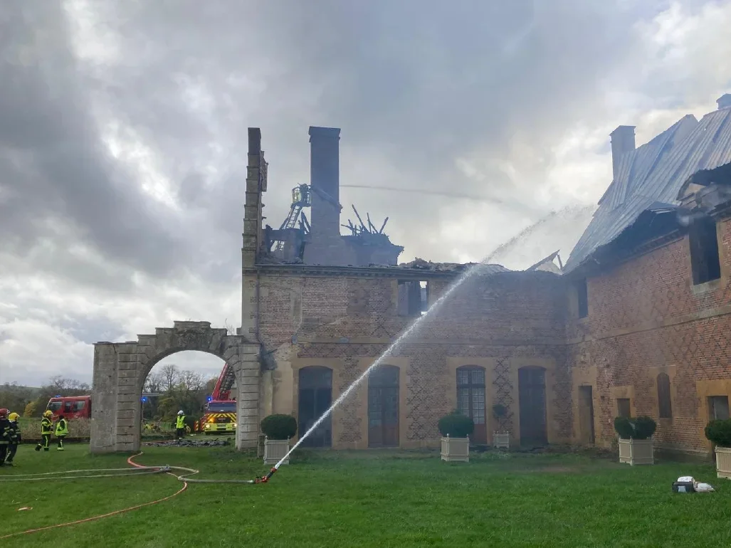 Photo de l'incendie de la Chartreuse du Mont-Dieu