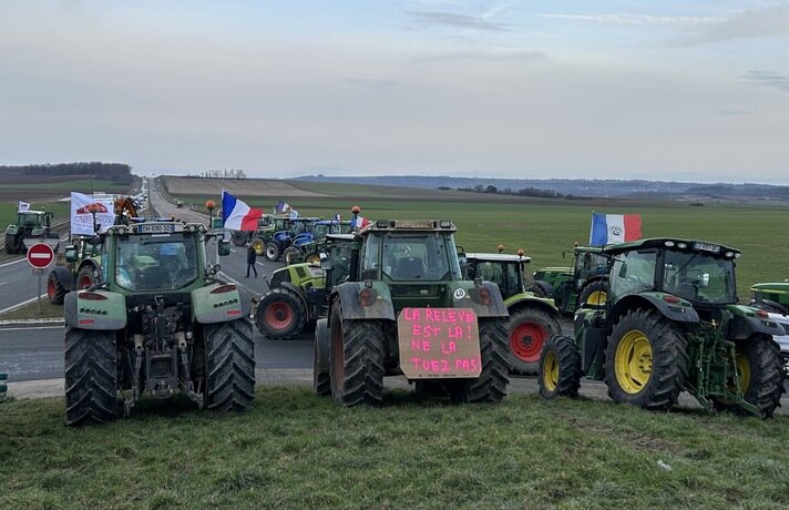 Photo de la manifestation d'agriculteurs
