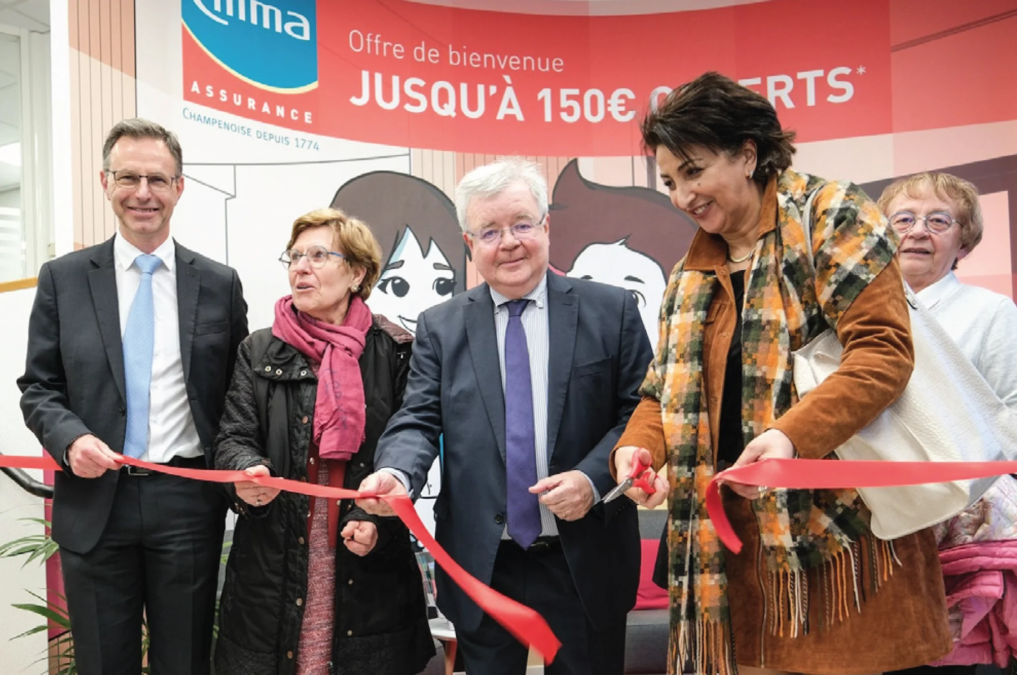 Photo de Djamila Haddad, Sylviane Bettinger, Marie-Claude Defontaine, Stéphane Vilain et Maître Raffin