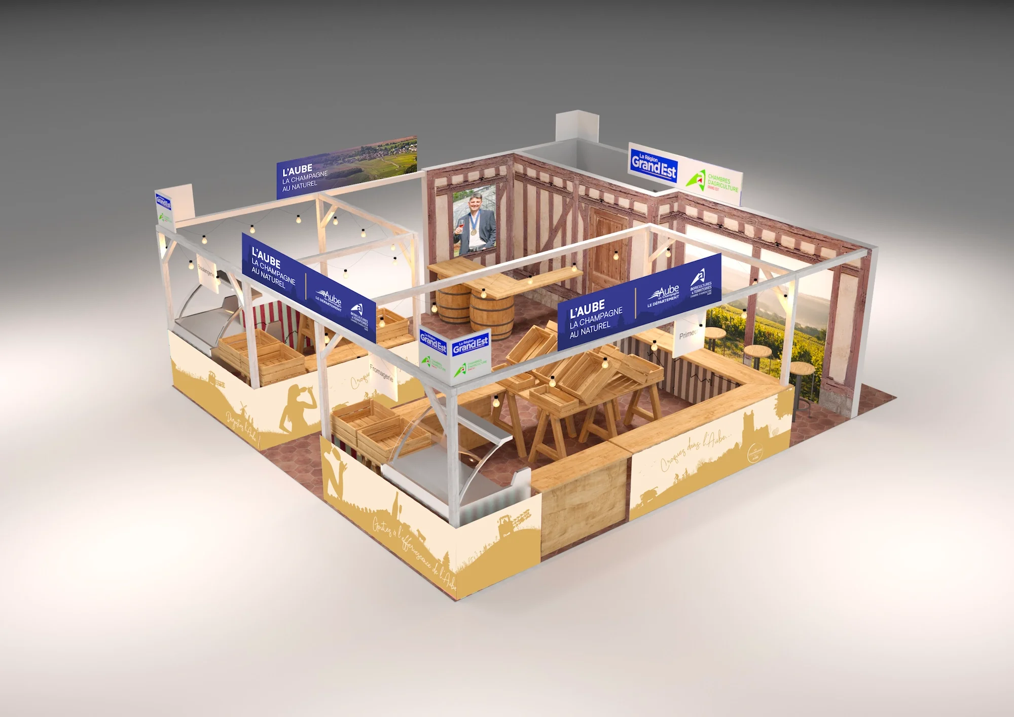 La visualisation 3D du stand aubois