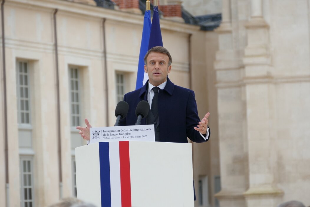 Photo d'Emmanuel Macron à Villers-Cotterêts