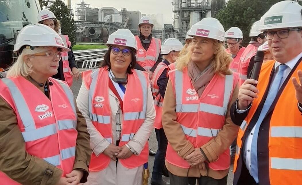 Dominique Faure sur le site de Cristal Union à Bazancourt