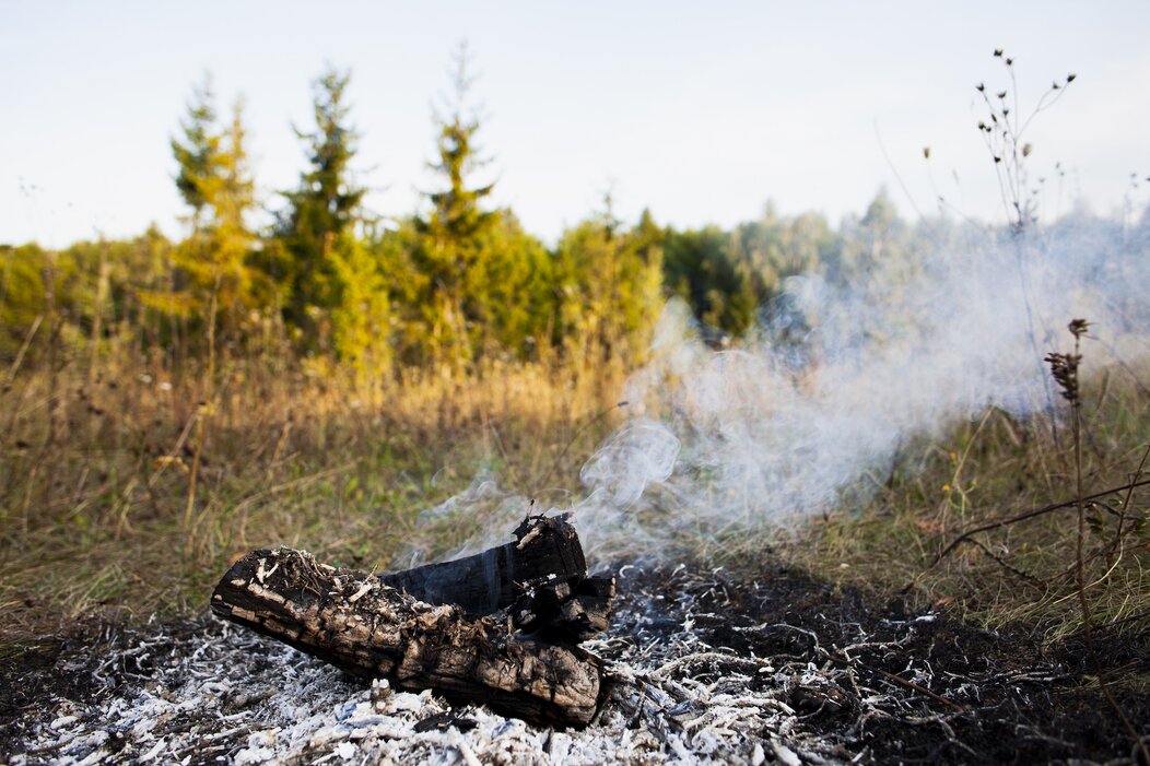 Photo d'un feu de camps éteint