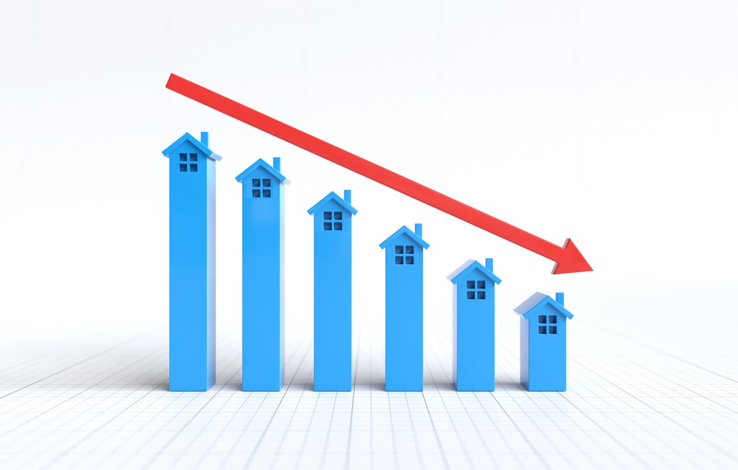 Représentation du marché immobilier en baisse