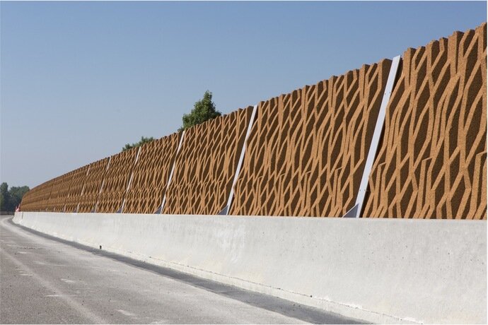 Photo des panneaux anti-bruit en béton de bois