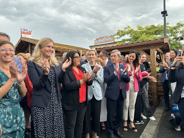 Photo de Yaël Braun-Pivet lors de son discours inaugural de la 78e Foire de Châlons